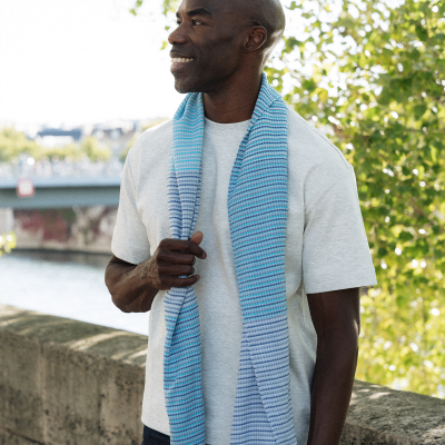 CHECHE - LAGOON BLUE, COTTON SCARF 