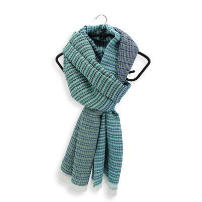 CHECHE - TURQUOISE and MARINE, COTTON MODAL SCARF 