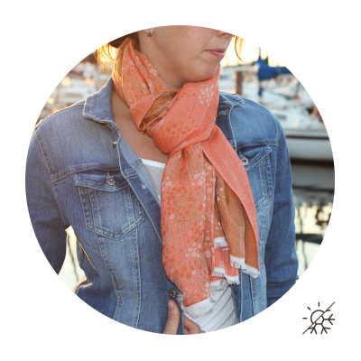 COTTON MODAL SILK STOLE PERMA ORANGE