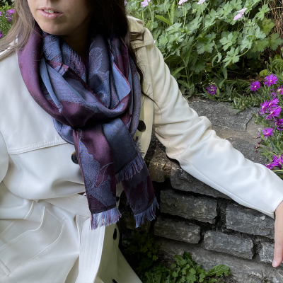 DENIM BLUE CASHEME BLEND SCARF - SERENADE
