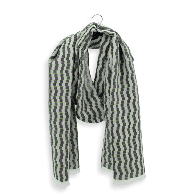 DESERT - BLACK & WHITE, COTTON BLEND SCARF
