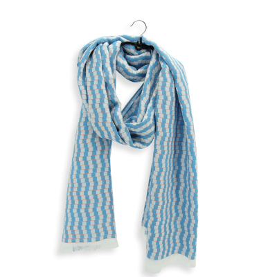 DESERT - BRIGHT BLUE, COTTON and RAYON BLEND SCARF