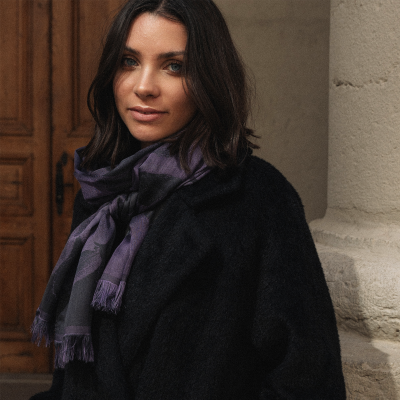 ECHARPE CACHEMIRE SOIE VIOLETTE - SERENADE