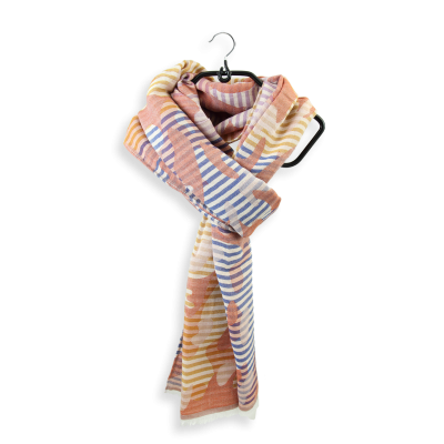 ECHARPE COTON MODAL SOIE ROUILLE MARINE - EPHESE