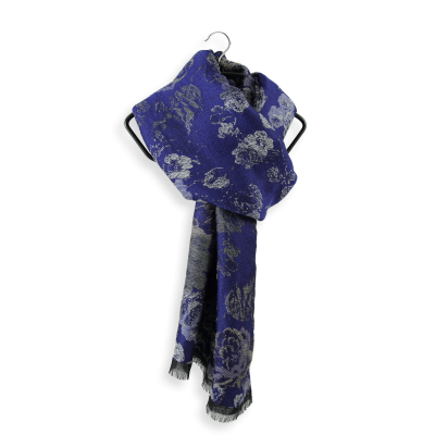 ECHARPE LAINE MERINOS COTON MODAL FLORENCE BLEU NUIT