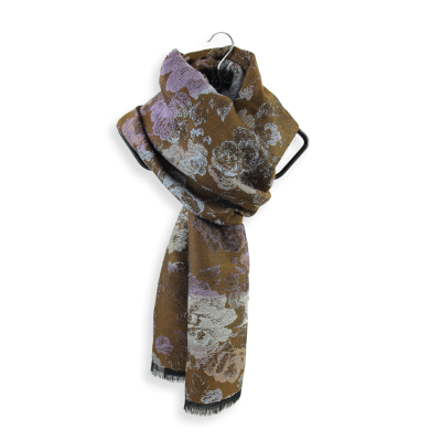 ECHARPE LAINE MERINOS COTON MODAL FLORENCE MARRON