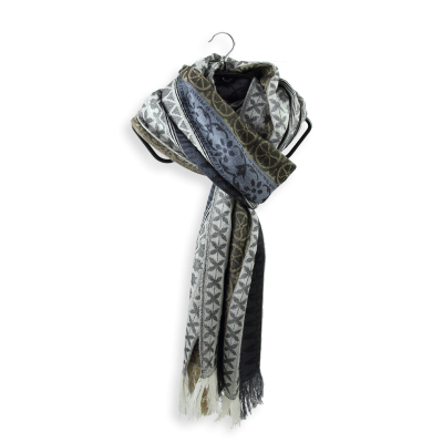 ECHARPE LAINE MERINOS MODAL BEIGE GRIS - PRECIEUX
