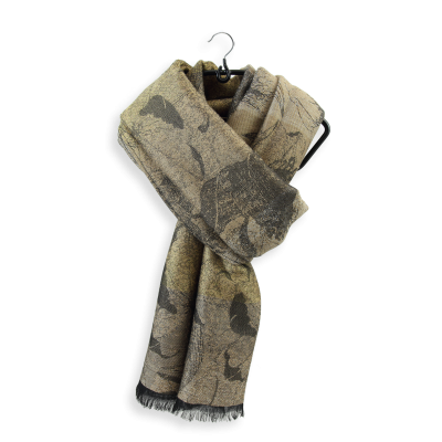 ECHARPE LAINE MERINOS MODAL COTON SOIE BEIGE OR - VIENNE