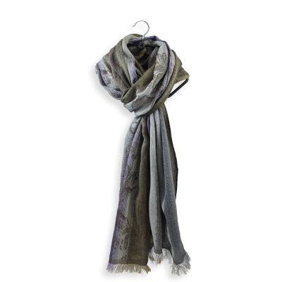 ECHARPE LAINE PARME TAUPE - DAMASSE