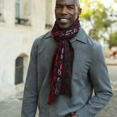 ECHARPE LAINE ROUGE NOIR - RUNNING