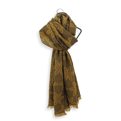 ECHARPE LAINE SOIE MOUTARDE – BOUDOIR 