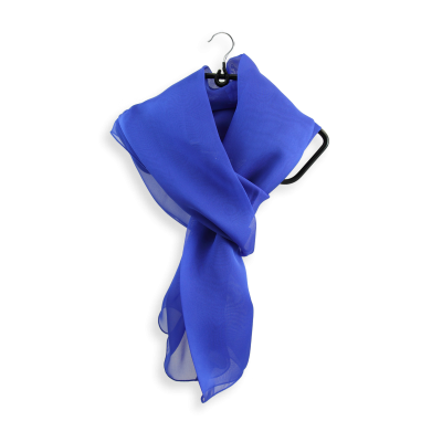ECHARPE MOUSSELINE SOIE UNIE BLEU ROYAL
