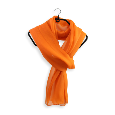 ECHARPE MOUSSELINE SOIE UNIE ORANGE