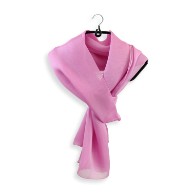 ECHARPE MOUSSELINE SOIE UNIE ROSE ORCHIDEE