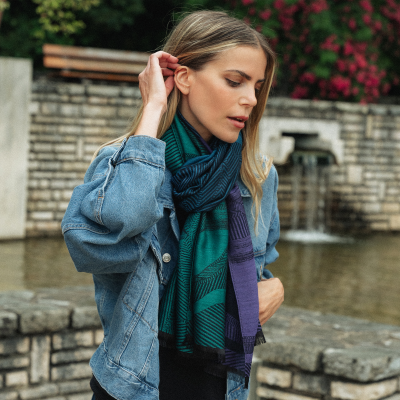 ETOLE LAINE VIOLET VERT - LYS