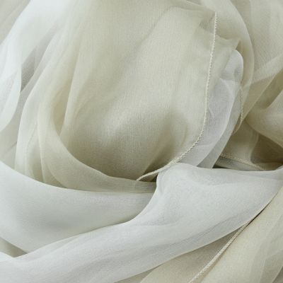 ETOLE MOUSSELINE SOIE OMBREE BEIGE ECRU