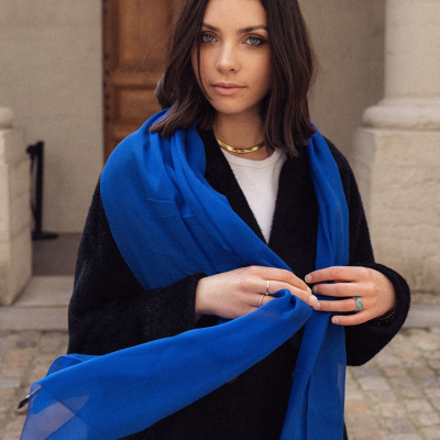 ETOLE SOIE UNIE BLEU ROYAL