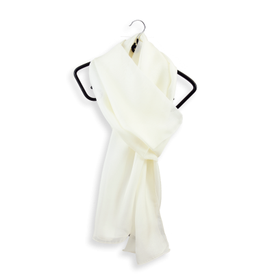 FOULARD MOUSSELINE SOIE UNIE ECRU