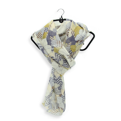 FOULARD SOIE IMPRIMEE ECRU - VALENTIN