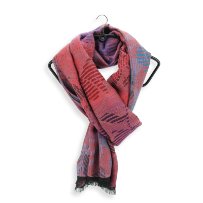 FUCHSIA PINK, COTTON AND RAYON BLEND STOLE - CHERIE