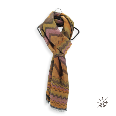 GOLD COTTON RAYON AND LINEN BLEND STOLE - BOUNDARY
