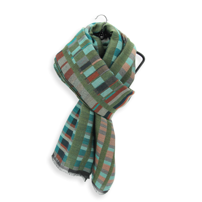 GREEN WOOL BEND SCARF - PARADE