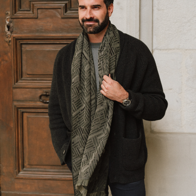 KHAKI CASHMERE BLEND STOLE - WAND