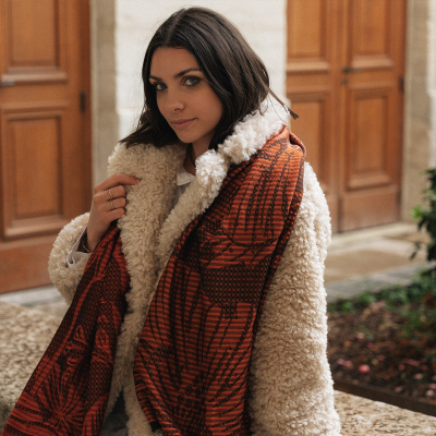 MAXI ETOLE LAINE MERINOS MODAL COTON SOIE ORANGE - VALPARAISO