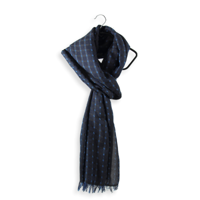 NAVY, CASHMERE BLEND SCARF - MANCHESTER