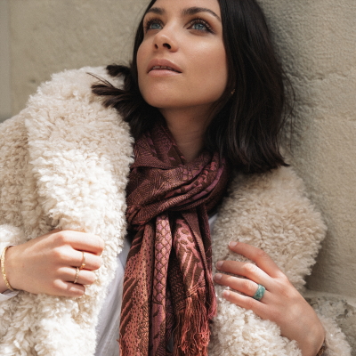 OLD PINK WOOL BLEND SCARF - NEBULEUSE