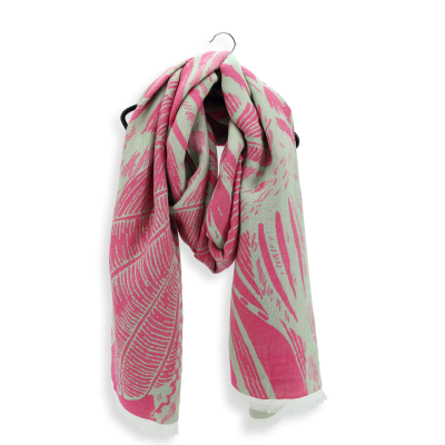 PINK and FUCHSIA, COTTON and RAYON BLEND STOLE - ARUM