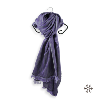 PURPLE, SILK COTTON and CASHMERE BLEND SCARF - THALES
