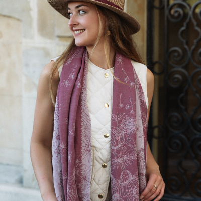 RASPBERRY ORGANIC COTTON  STOLE - LIFE