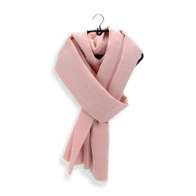 RED CLAY WOOL SILK BLEND SCARF - DOMINO