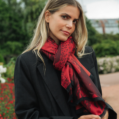 RED WOOL BLEND STOLE - PASSION