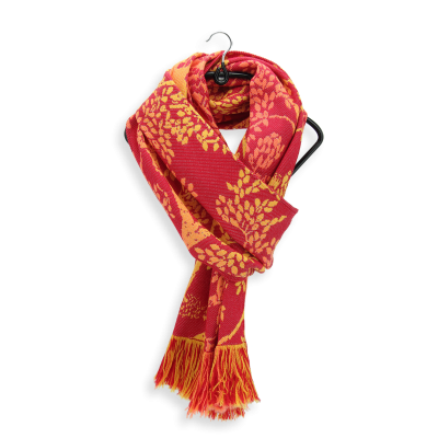 RED WOOL CHILDREN'S SCARF - RABBIT
