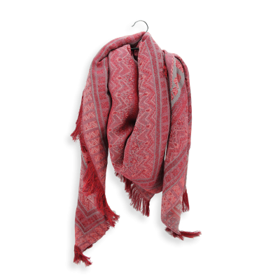 RED WOOL LARGE STOLE - SHERAZADE