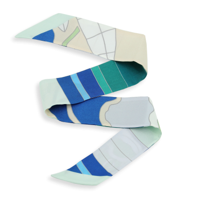 RUBAN TWILL SOIE BIO VERT - CLOUDY