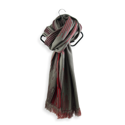 SCARF MERINO WOOL MODAL NEON BROWN RED