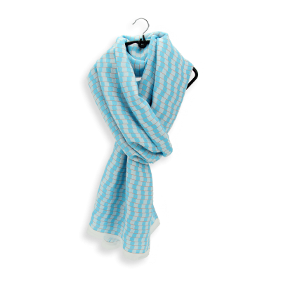 TURQUOISE COTTON BLEND SCARF - DESERT