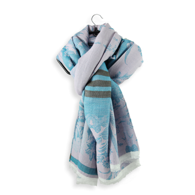 VIOLET and TURQUOISE, COTTON, RAYON and SILK BLEND CHEICHE - ASTRANCE
