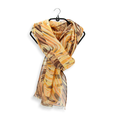 YELLOW SILK COTTON BLEND STOLE - VAGUES
