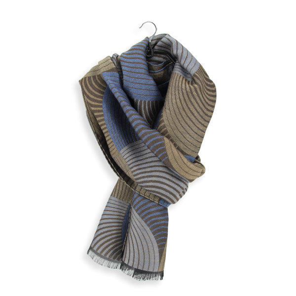 Blue-beige-100% natural-women's-scarf-Spire