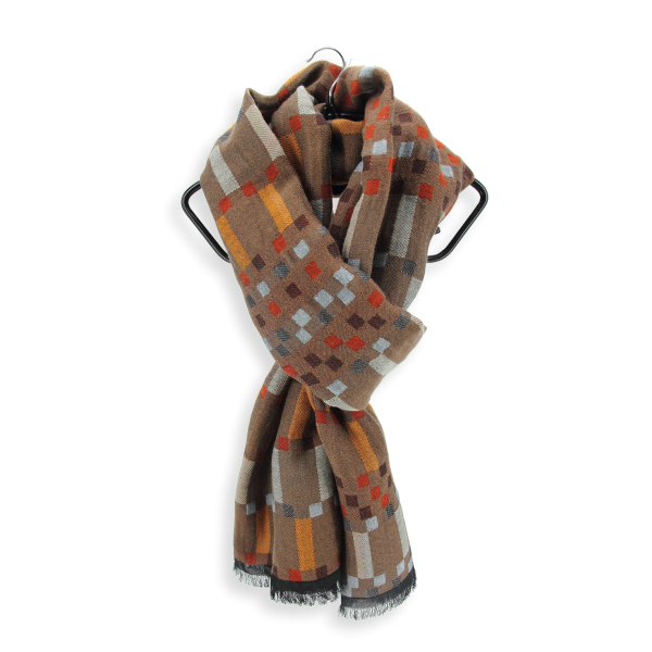 Brown-rayon-cotton-men’s-cheich-Titane