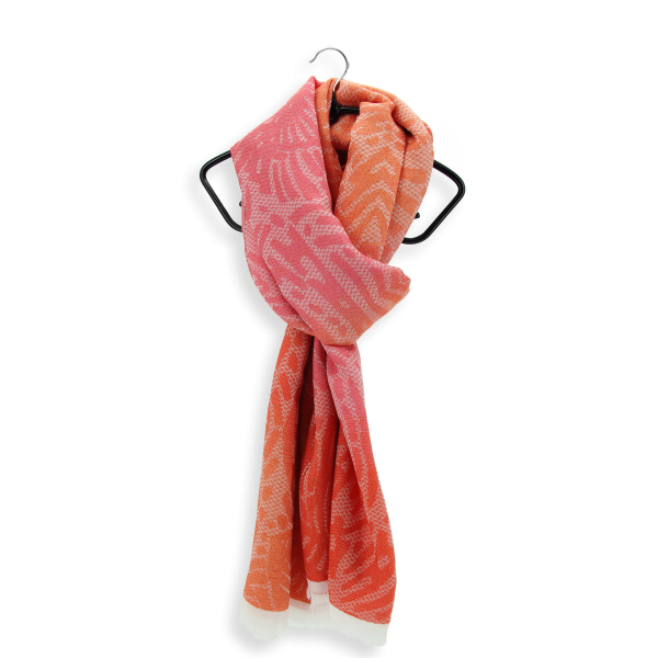 Butterfly-orange-silk-cotton-women’s-scarf