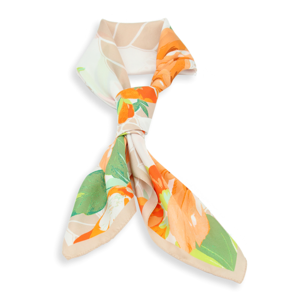 Carré-beige-soie-bio-imprimé-Marin