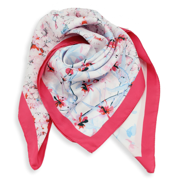 Carré-rose-twill soie-bio-imprimé-aquarelle