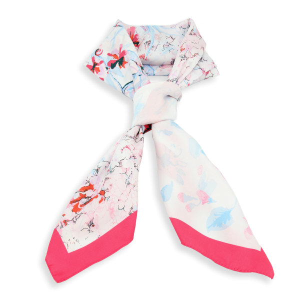 Carré-rose-twill soie-bio-imprimé-aquarelle