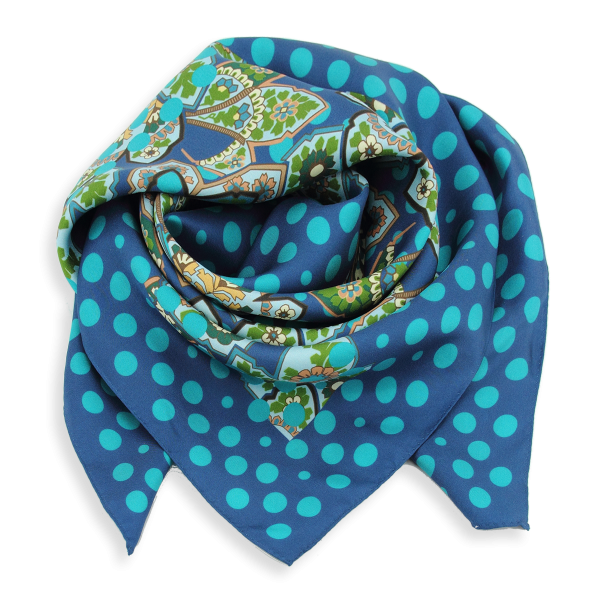 Carré-bleu-soie-bio-imprimé-Soierie