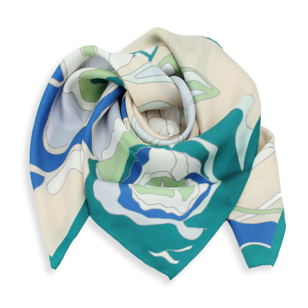 Carré-vert-soie-bio-imprimé-cloudy